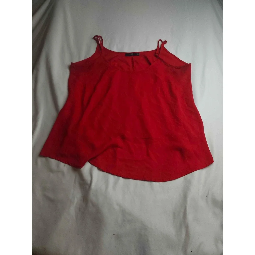 Apt. 9 Essentials Womens Red Adjustable Strap Camisole Tank Top Large